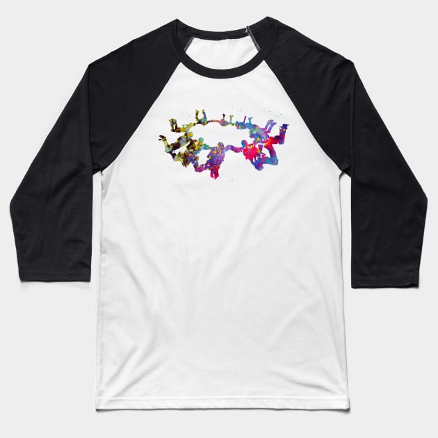 Team Group Skydiver Baseball T-Shirt by erzebeth